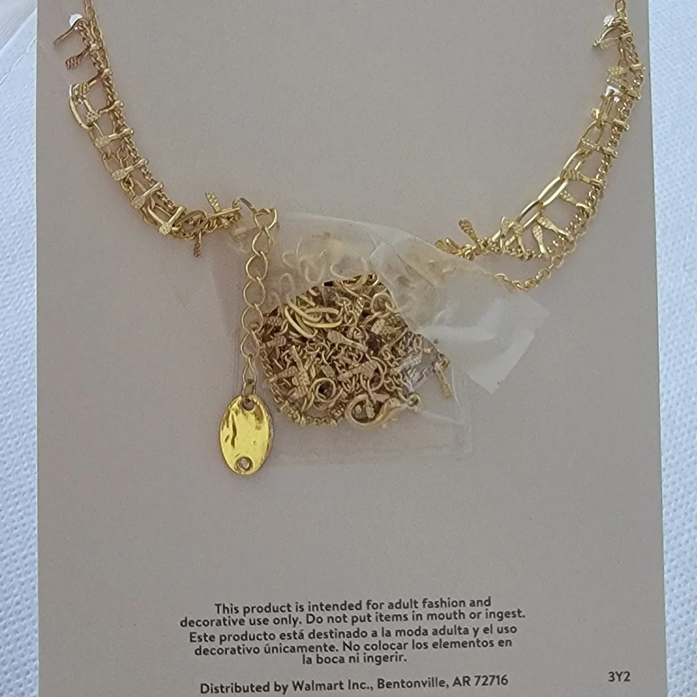 Three Rows Hanging Stones Layered Necklace Set